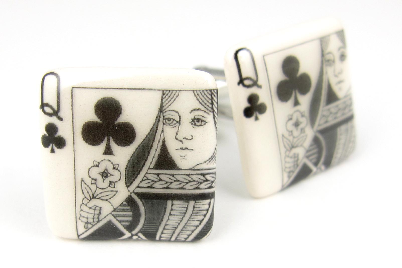 Queen of clubs cufflinks